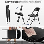 Lot de 4 chaises pliantes empilables portables en acier inoxydable, capacité 158 kg