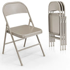 Lot de 4 chaises pliantes empilables portables en acier inoxydable, capacité 158 kg