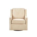 Fauteuil d'appoint pivotant à 360 degrés en chenille bleu aquatique poudré