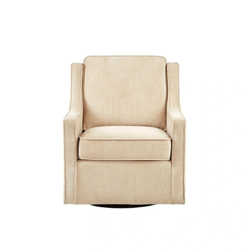 Fauteuil d'appoint pivotant à 360 degrés en chenille bleu aquatique poudré