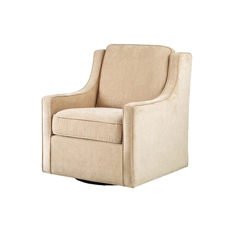 Fauteuil d'appoint pivotant à 360 degrés en chenille bleu aquatique poudré