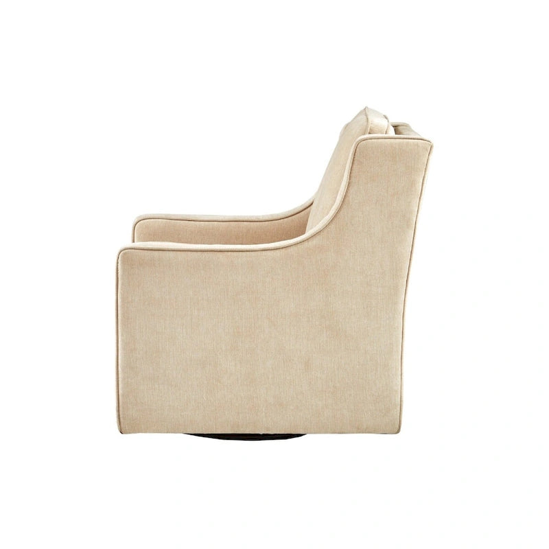 Fauteuil d'appoint pivotant à 360 degrés en chenille bleu aquatique poudré