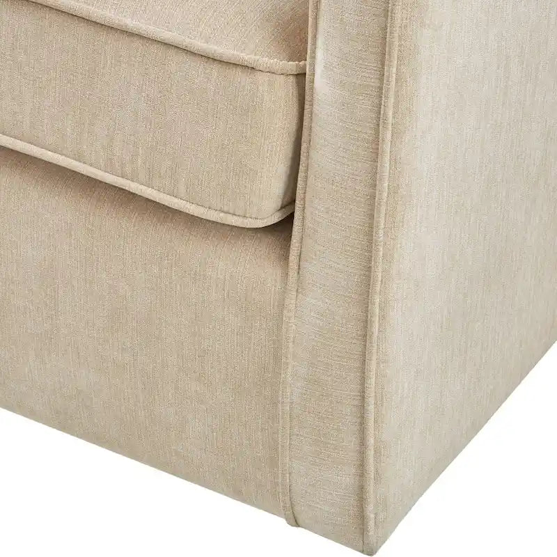 Fauteuil d'appoint pivotant à 360 degrés en chenille bleu aquatique poudré