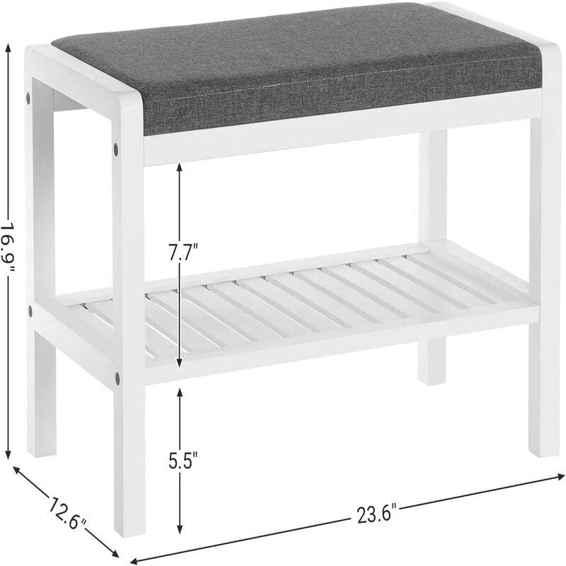 Banc à chaussures avec coussin – 32 P x 60 L x 43 H cm