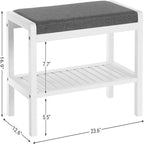 Banc à chaussures avec coussin – 32 P x 60 L x 43 H cm