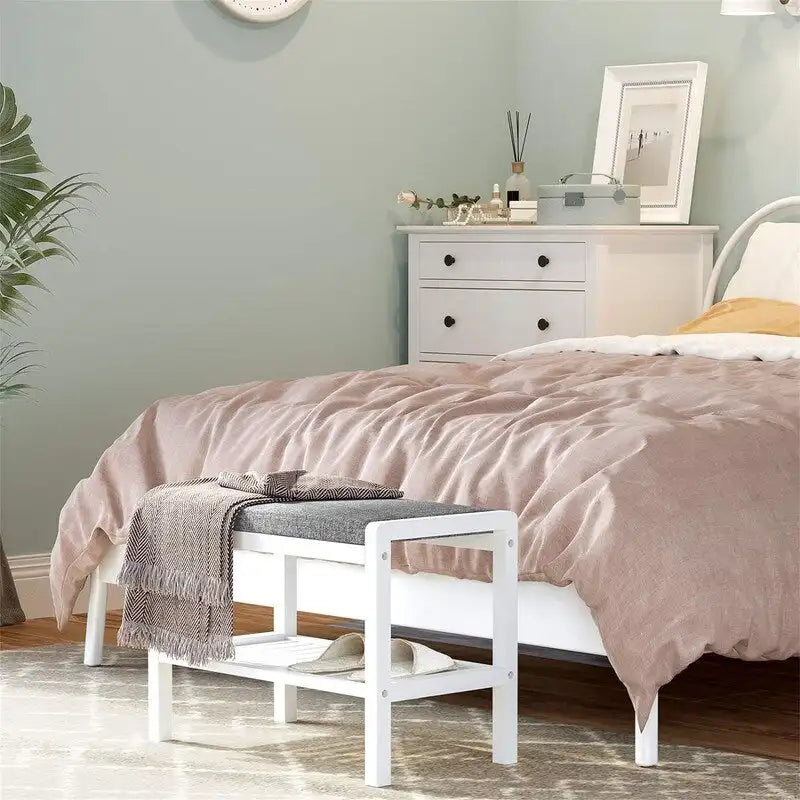 Banc à chaussures avec coussin – 32 P x 60 L x 43 H cm