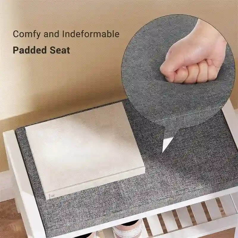 Banc à chaussures avec coussin – 32 P x 60 L x 43 H cm