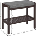 Banc à chaussures avec coussin – 32 P x 60 L x 43 H cm