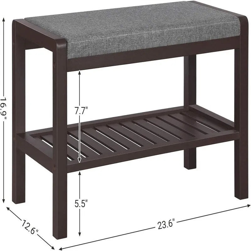 Banc à chaussures avec coussin – 32 P x 60 L x 43 H cm