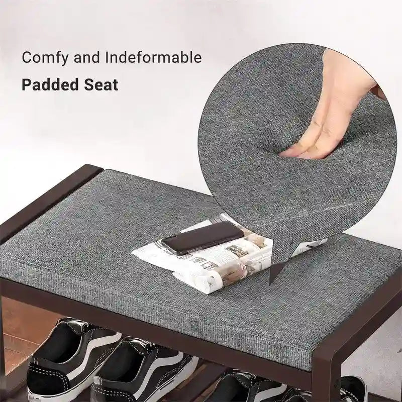 Banc à chaussures avec coussin – 32 P x 60 L x 43 H cm