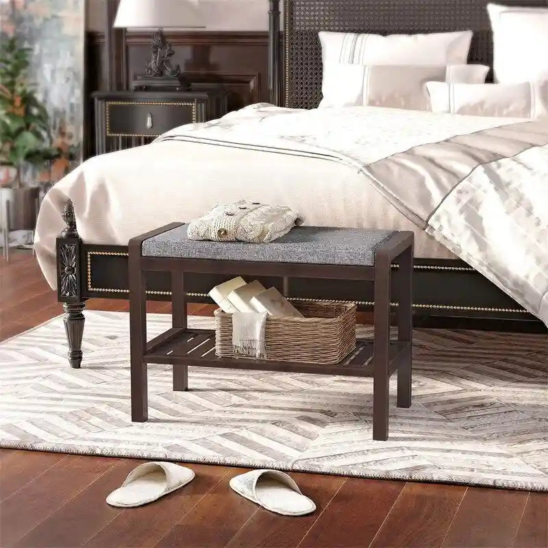 Banc à chaussures avec coussin – 32 P x 60 L x 43 H cm