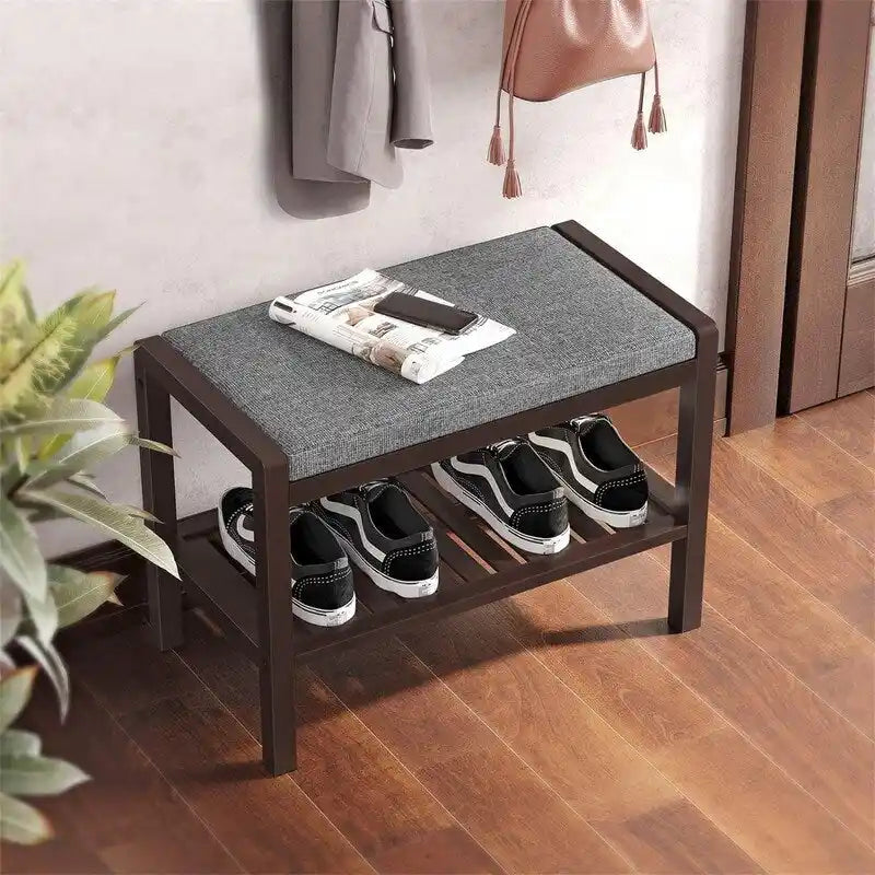 Banc à chaussures avec coussin – 32 P x 60 L x 43 H cm