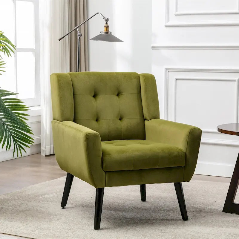Fauteuil d'appoint en velours, chaises de salon modernes avec dossier ergonomique