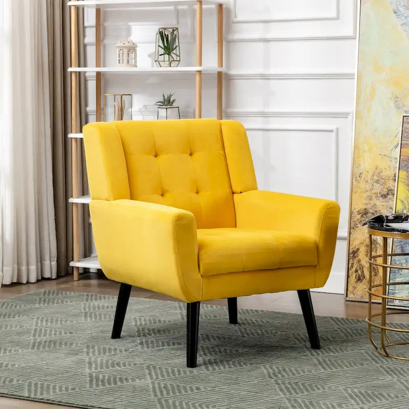 Fauteuil d'appoint en velours, chaises de salon modernes avec dossier ergonomique