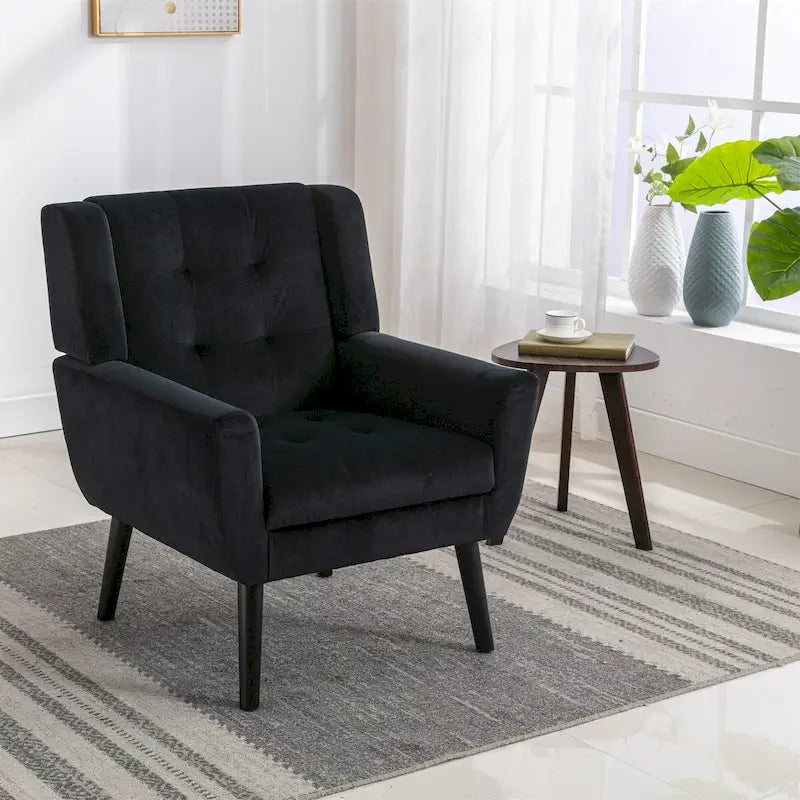 Fauteuil d'appoint en velours, chaises de salon modernes avec dossier ergonomique