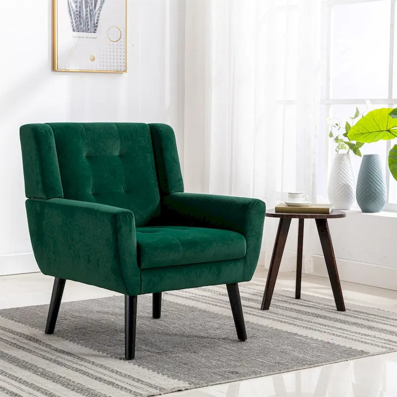 Fauteuil d'appoint en velours, chaises de salon modernes avec dossier ergonomique