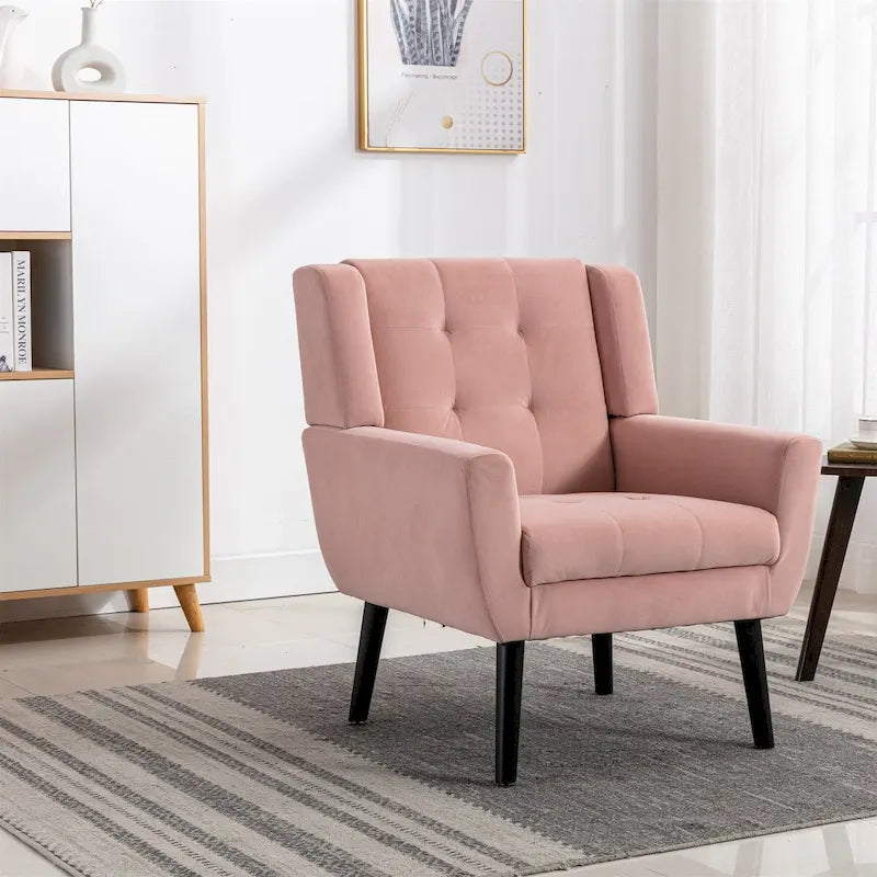 Fauteuil d'appoint en velours, chaises de salon modernes avec dossier ergonomique