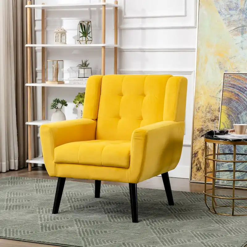 Fauteuil d'appoint en velours, chaises de salon modernes avec dossier ergonomique