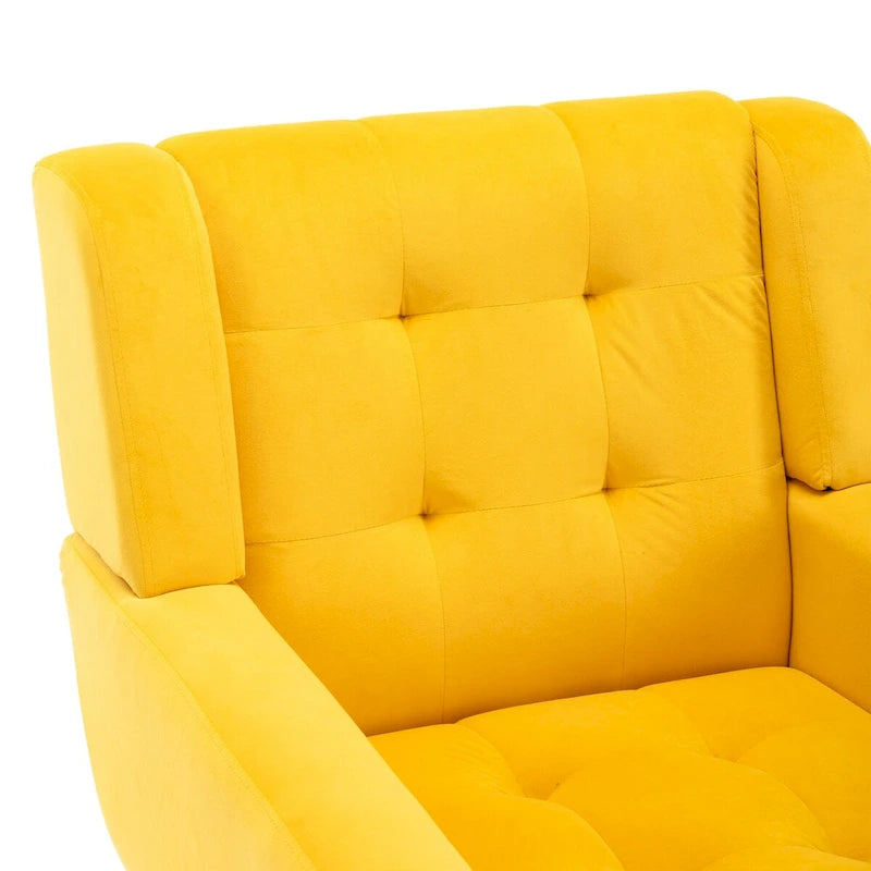 Fauteuil d'appoint en velours, chaises de salon modernes avec dossier ergonomique