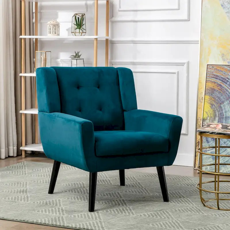 Fauteuil d'appoint en velours, chaises de salon modernes avec dossier ergonomique