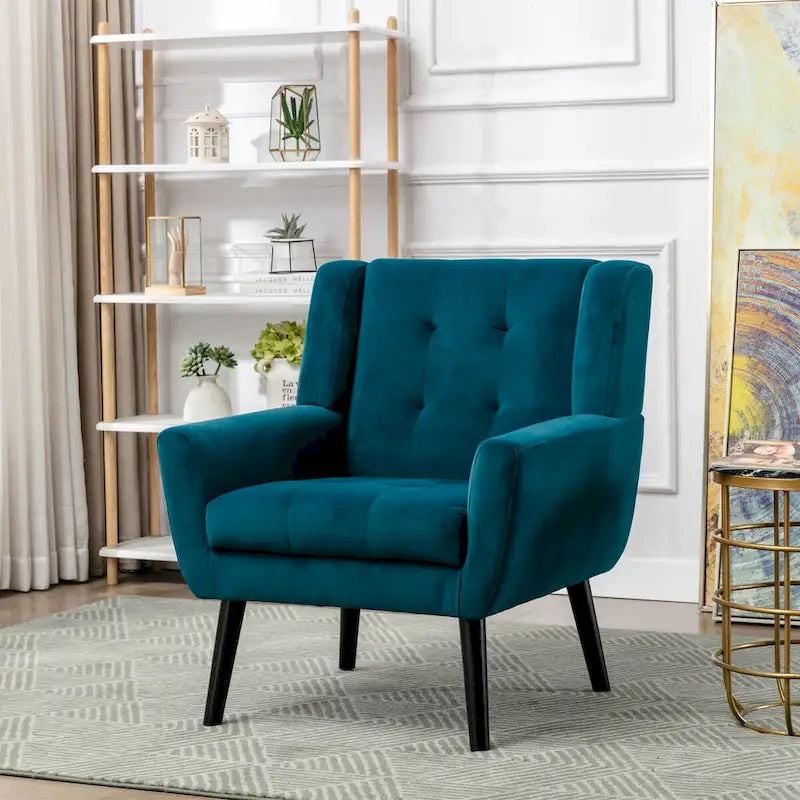 Fauteuil d'appoint en velours, chaises de salon modernes avec dossier ergonomique