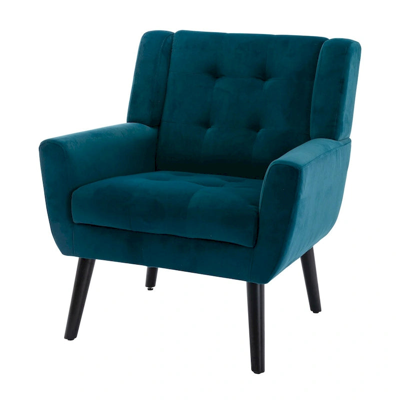 Fauteuil d'appoint en velours, chaises de salon modernes avec dossier ergonomique