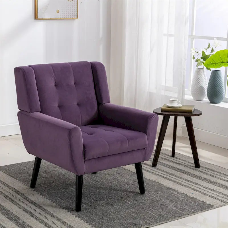 Fauteuil d'appoint en velours, chaises de salon modernes avec dossier ergonomique