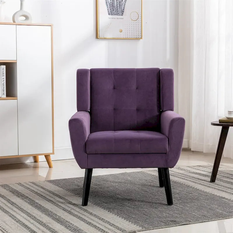 Fauteuil d'appoint en velours, chaises de salon modernes avec dossier ergonomique