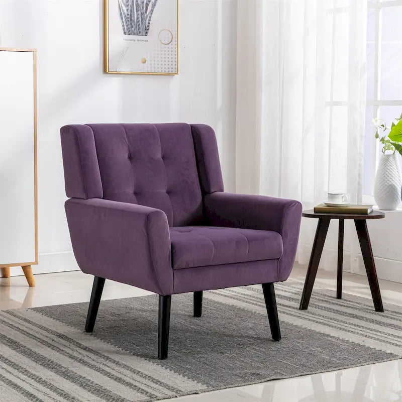 Fauteuil d'appoint en velours, chaises de salon modernes avec dossier ergonomique