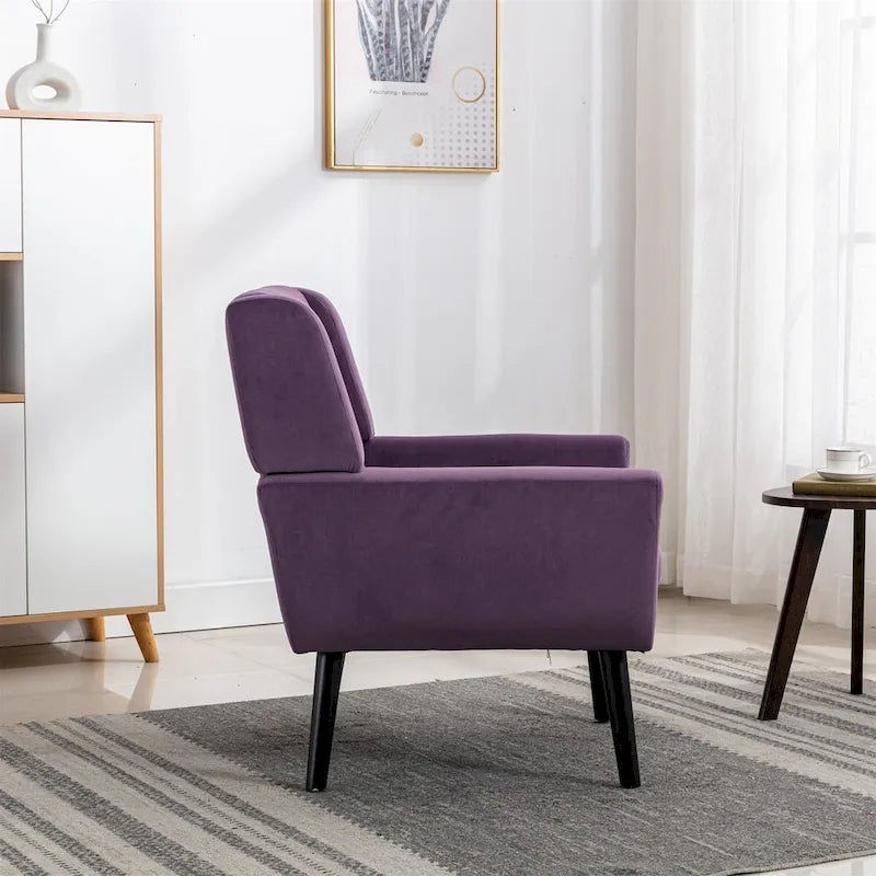 Fauteuil d'appoint en velours, chaises de salon modernes avec dossier ergonomique