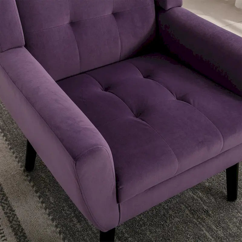 Fauteuil d'appoint en velours, chaises de salon modernes avec dossier ergonomique