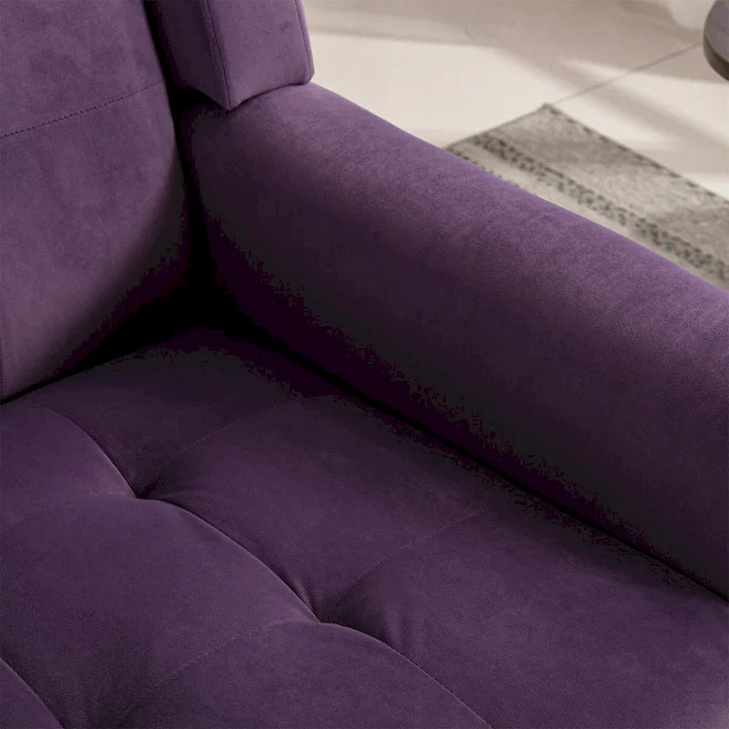 Fauteuil d'appoint en velours, chaises de salon modernes avec dossier ergonomique
