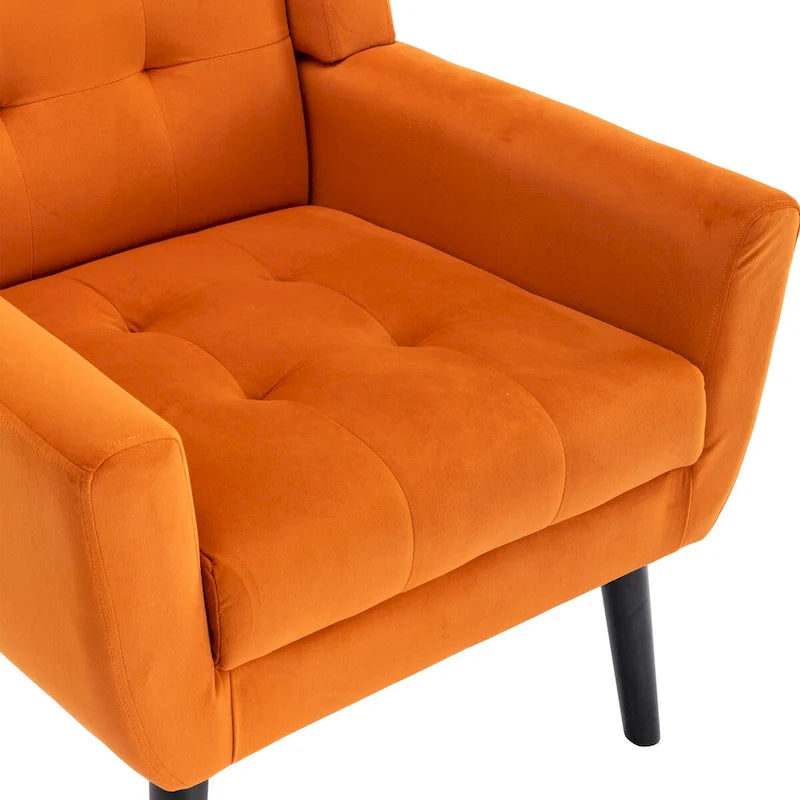 Fauteuil d'appoint en velours, chaises de salon modernes avec dossier ergonomique