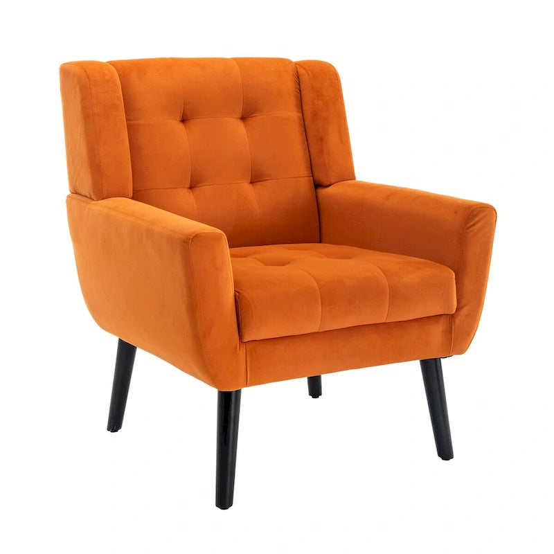 Fauteuil d'appoint en velours, chaises de salon modernes avec dossier ergonomique