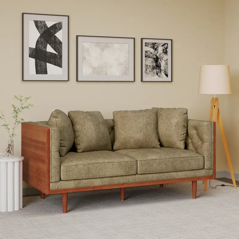 Causeuse capitonnée Borah avec coussins décoratifs de Christopher Knight Home