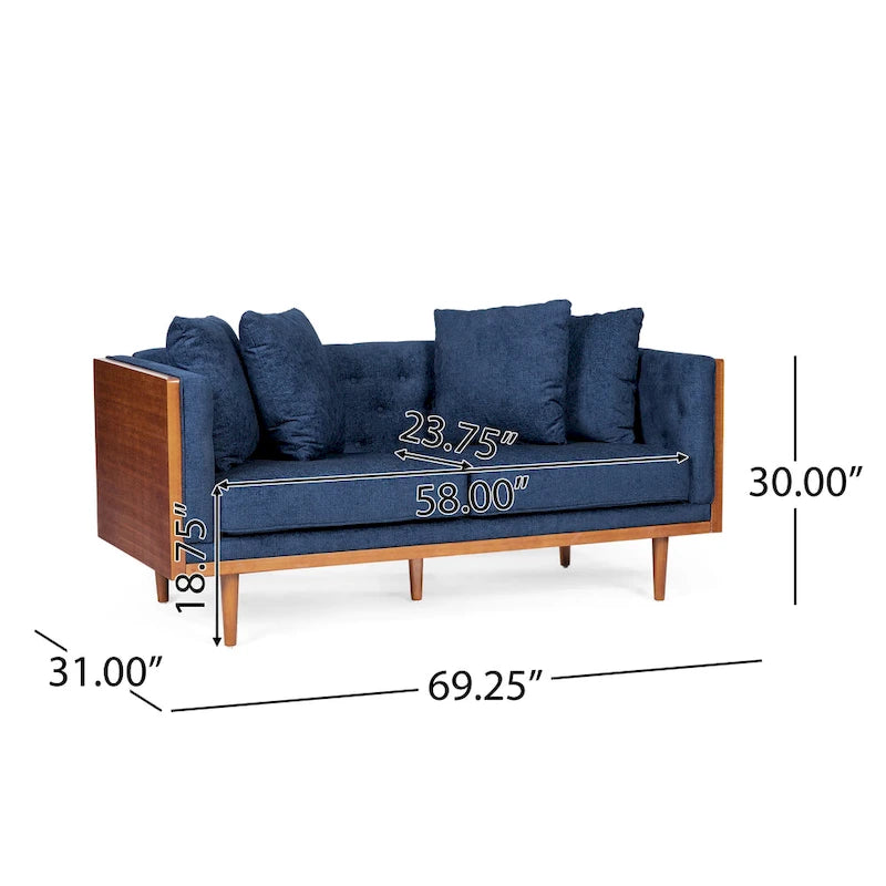 Causeuse capitonnée Borah avec coussins décoratifs de Christopher Knight Home