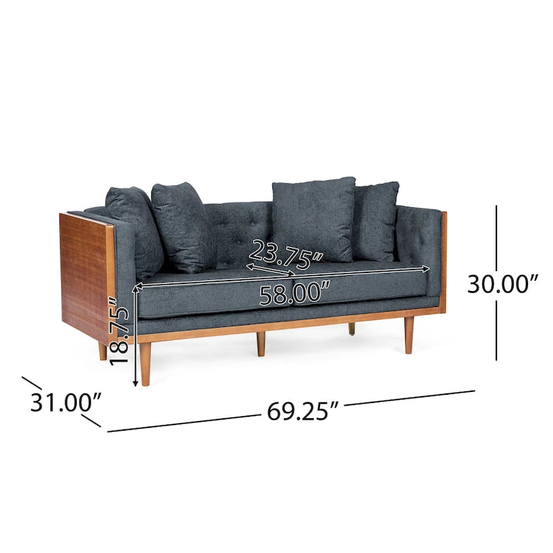 Causeuse capitonnée Borah avec coussins décoratifs de Christopher Knight Home