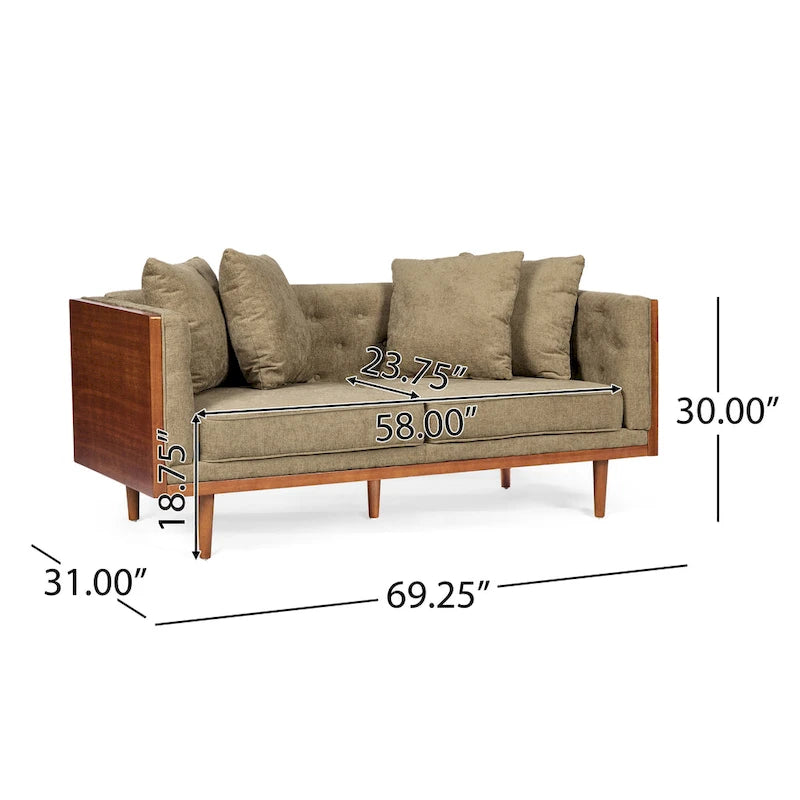 Causeuse capitonnée Borah avec coussins décoratifs de Christopher Knight Home