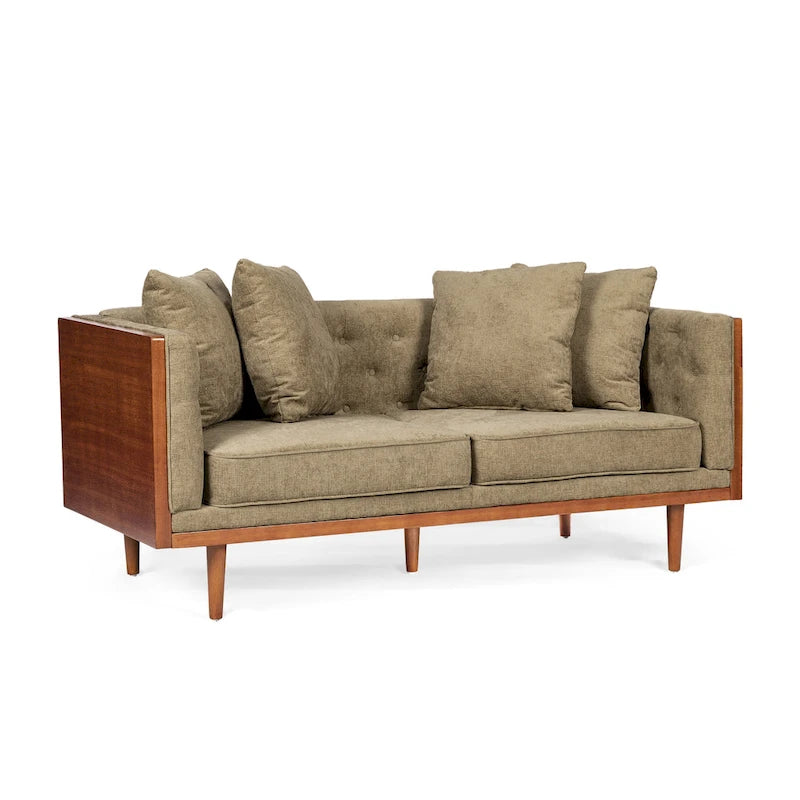 Causeuse capitonnée Borah avec coussins décoratifs de Christopher Knight Home