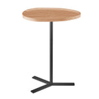 Table d'appoint ovale en forme de larme avec bord surélevé et piétement en métal en Y