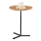 Table d'appoint ovale en forme de larme avec bord surélevé et piétement en métal en Y
