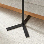 Table d'appoint ovale en forme de larme avec bord surélevé et piétement en métal en Y