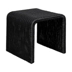 Table d'appoint carrée en rotin tressé noir Woods
