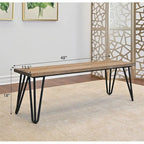 Banc de salle à manger en bois avec cadre en métal
