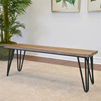 Banc de salle à manger en bois avec cadre en métal