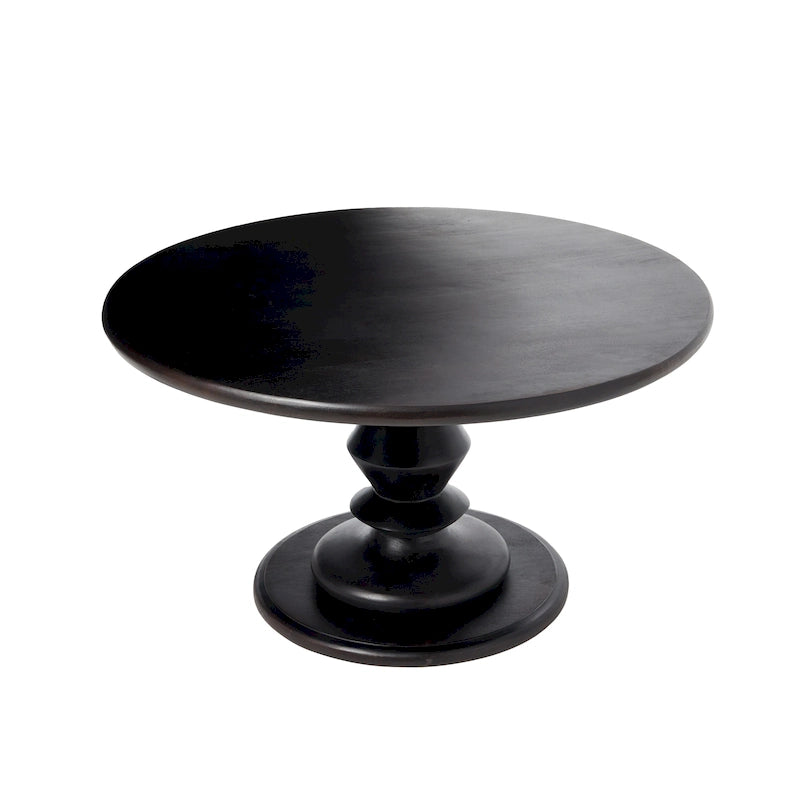 Table basse sur pied ronde en bois massif - Moderne du milieu du siècle, 34" de diamètre