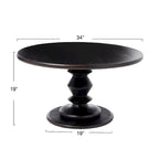 Table basse sur pied ronde en bois massif - Moderne du milieu du siècle, 34" de diamètre