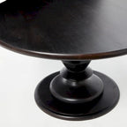 Table basse sur pied ronde en bois massif - Moderne du milieu du siècle, 34" de diamètre