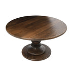 Table basse sur pied ronde en bois massif - Moderne du milieu du siècle, 34" de diamètre