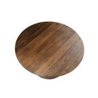 Table basse sur pied ronde en bois massif - Moderne du milieu du siècle, 34" de diamètre